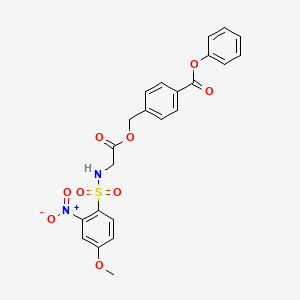 Phenyl 4-{[(2-{[(4-methoxy-2-nitrophenyl)sulfonyl]amino}acetyl)oxy]methyl}benzoate