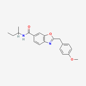 molecular formula C20H22N2O3 B4780899 N-(sec-butyl)-2-(4-methoxybenzyl)-1,3-benzoxazole-6-carboxamide 