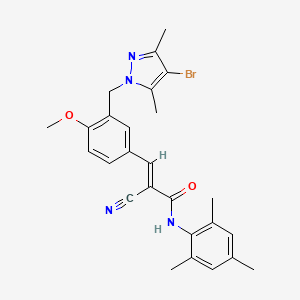 molecular formula C26H27BrN4O2 B4780910 3-{3-[(4-bromo-3,5-dimethyl-1H-pyrazol-1-yl)methyl]-4-methoxyphenyl}-2-cyano-N-mesitylacrylamide 