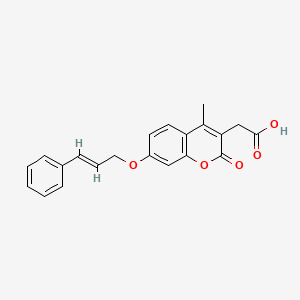 molecular formula C21H18O5 B4780929 (4-methyl-2-oxo-7-{[(2E)-3-phenylprop-2-en-1-yl]oxy}-2H-chromen-3-yl)acetic acid 