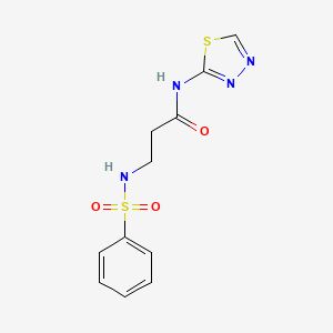 molecular formula C11H12N4O3S2 B4780965 3-[(PHENYLSULFONYL)AMINO]-N-(1,3,4-THIADIAZOL-2-YL)PROPANAMIDE 