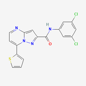 molecular formula C17H10Cl2N4OS B4780977 N-(3,5-dichlorophenyl)-7-(2-thienyl)pyrazolo[1,5-a]pyrimidine-2-carboxamide 