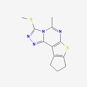 7-Methyl-5-methylsulfanyl-10-thia-3,4,6,8-tetrazatetracyclo[7.6.0.02,6.011,15]pentadeca-1(9),2,4,7,11(15)-pentaene