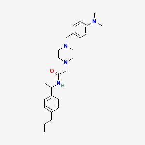 2-(4-{[4-(DIMETHYLAMINO)PHENYL]METHYL}PIPERAZIN-1-YL)-N-[1-(4-PROPYLPHENYL)ETHYL]ACETAMIDE