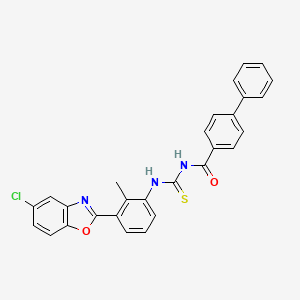 N-{[3-(5-chloro-1,3-benzoxazol-2-yl)-2-methylphenyl]carbamothioyl}biphenyl-4-carboxamide