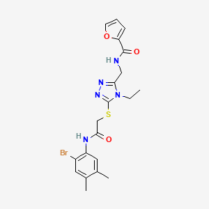 N-{[5-({2-[(2-bromo-4,5-dimethylphenyl)amino]-2-oxoethyl}sulfanyl)-4-ethyl-4H-1,2,4-triazol-3-yl]methyl}furan-2-carboxamide