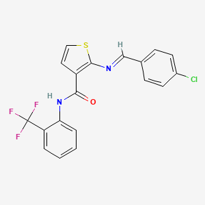 2-[(4-chlorobenzylidene)amino]-N-[2-(trifluoromethyl)phenyl]-3-thiophenecarboxamide