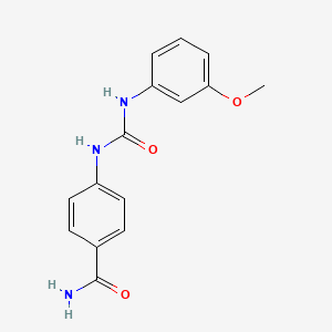 molecular formula C15H15N3O3 B4781088 4-{[(3-METHOXYANILINO)CARBONYL]AMINO}BENZAMIDE 