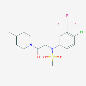 molecular formula C16H20ClF3N2O3S B4781092 N-(4-Chloro-3-trifluoromethyl-phenyl)-N-[2-(4-methyl-piperidin-1-yl)-2-oxo-ethyl]-methanesulfonamide 