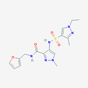 molecular formula C16H20N6O4S B4781112 4-{[(1-ETHYL-3-METHYL-1H-PYRAZOL-4-YL)SULFONYL]AMINO}-N~3~-(2-FURYLMETHYL)-1-METHYL-1H-PYRAZOLE-3-CARBOXAMIDE 