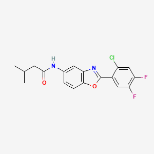 molecular formula C18H15ClF2N2O2 B4781120 N-[2-(2-chloro-4,5-difluorophenyl)-1,3-benzoxazol-5-yl]-3-methylbutanamide 