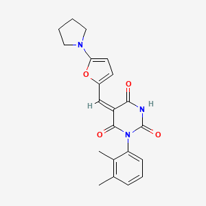 (5E)-1-(2,3-Dimethylphenyl)-5-{[5-(pyrrolidin-1-YL)furan-2-YL]methylidene}-1,3-diazinane-2,4,6-trione