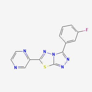 2-[3-(3-FLUOROPHENYL)-[1,2,4]TRIAZOLO[3,4-B][1,3,4]THIADIAZOL-6-YL]PYRAZINE