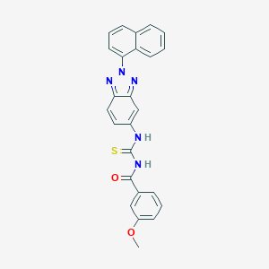 molecular formula C25H19N5O2S B478119 3-methoxy-N-[(2-naphthalen-1-ylbenzotriazol-5-yl)carbamothioyl]benzamide CAS No. 426232-84-0