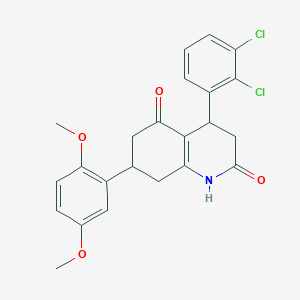 molecular formula C23H21Cl2NO4 B4781190 4-(2,3-DICHLOROPHENYL)-7-(2,5-DIMETHOXYPHENYL)-1,2,3,4,5,6,7,8-OCTAHYDROQUINOLINE-2,5-DIONE 