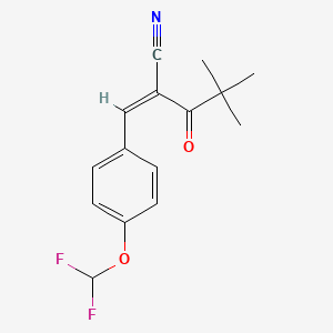 molecular formula C15H15F2NO2 B4781197 3-[4-(difluoromethoxy)phenyl]-2-(2,2-dimethylpropanoyl)acrylonitrile 