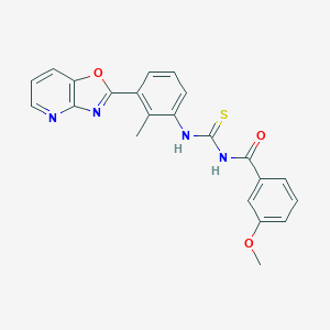 molecular formula C22H18N4O3S B478121 3-methoxy-N-[[2-methyl-3-([1,3]oxazolo[4,5-b]pyridin-2-yl)phenyl]carbamothioyl]benzamide CAS No. 371127-61-6