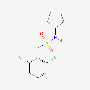 molecular formula C12H15Cl2NO2S B4781215 N-cyclopentyl-1-(2,6-dichlorophenyl)methanesulfonamide 