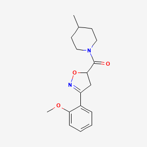 1-{[3-(2-methoxyphenyl)-4,5-dihydro-5-isoxazolyl]carbonyl}-4-methylpiperidine