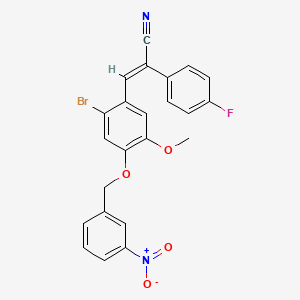 (2E)-3-{2-bromo-5-methoxy-4-[(3-nitrobenzyl)oxy]phenyl}-2-(4-fluorophenyl)prop-2-enenitrile