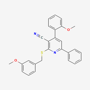 4-(2-METHOXYPHENYL)-2-{[(3-METHOXYPHENYL)METHYL]SULFANYL}-6-PHENYLPYRIDINE-3-CARBONITRILE