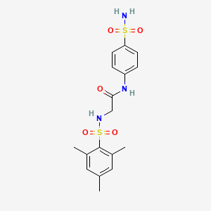 molecular formula C17H21N3O5S2 B4781258 N-(4-sulfamoylphenyl)-N~2~-[(2,4,6-trimethylphenyl)sulfonyl]glycinamide 