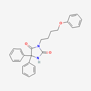 molecular formula C25H24N2O3 B4781261 3-(4-Phenoxybutyl)-5,5-diphenylimidazolidine-2,4-dione 