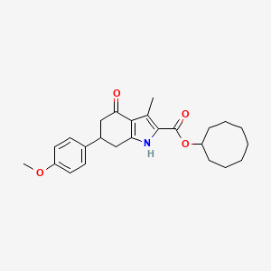 cyclooctyl 6-(4-methoxyphenyl)-3-methyl-4-oxo-4,5,6,7-tetrahydro-1H-indole-2-carboxylate