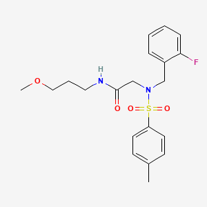 molecular formula C20H25FN2O4S B4781274 N~2~-(2-fluorobenzyl)-N-(3-methoxypropyl)-N~2~-[(4-methylphenyl)sulfonyl]glycinamide 