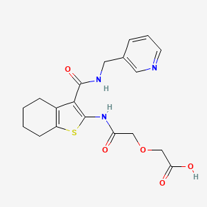 molecular formula C19H21N3O5S B4781300 {2-oxo-2-[(3-{[(3-pyridinylmethyl)amino]carbonyl}-4,5,6,7-tetrahydro-1-benzothien-2-yl)amino]ethoxy}acetic acid 