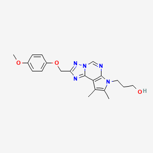 3-{2-[(4-methoxyphenoxy)methyl]-8,9-dimethyl-7H-pyrrolo[3,2-e][1,2,4]triazolo[1,5-c]pyrimidin-7-yl}-1-propanol