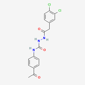 N-(4-acetylphenyl)-2-[(3,4-dichlorophenyl)acetyl]hydrazinecarboxamide