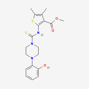 molecular formula C19H23N3O3S2 B4781379 methyl 2-({[4-(2-hydroxyphenyl)-1-piperazinyl]carbonothioyl}amino)-4,5-dimethyl-3-thiophenecarboxylate 