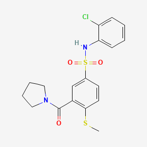 N-(2-chlorophenyl)-4-(methylthio)-3-(1-pyrrolidinylcarbonyl)benzenesulfonamide