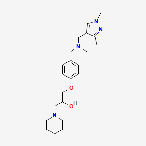 molecular formula C22H34N4O2 B4781442 1-(4-{[[(1,3-dimethyl-1H-pyrazol-4-yl)methyl](methyl)amino]methyl}phenoxy)-3-(1-piperidinyl)-2-propanol 