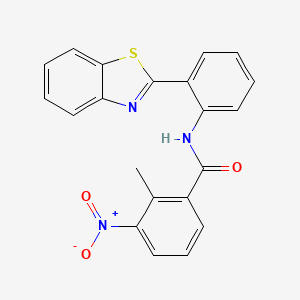 molecular formula C21H15N3O3S B4781464 N-[2-(1,3-benzothiazol-2-yl)phenyl]-2-methyl-3-nitrobenzamide 