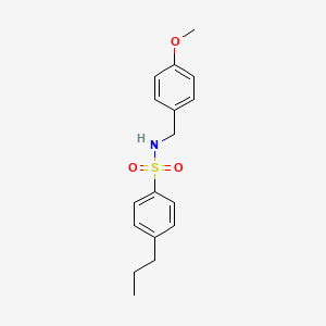 molecular formula C17H21NO3S B4781469 N-[(4-METHOXYPHENYL)METHYL]-4-PROPYLBENZENE-1-SULFONAMIDE 