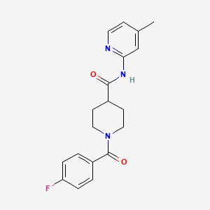 molecular formula C19H20FN3O2 B4781489 1-(4-fluorobenzoyl)-N-(4-methylpyridin-2-yl)piperidine-4-carboxamide 