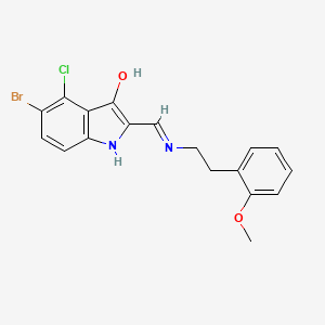 molecular formula C18H16BrClN2O2 B4781512 5-bromo-4-chloro-2-({[2-(2-methoxyphenyl)ethyl]amino}methylene)-1,2-dihydro-3H-indol-3-one 