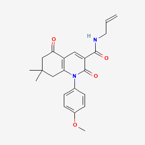 molecular formula C22H24N2O4 B4781527 1-(4-methoxyphenyl)-7,7-dimethyl-2,5-dioxo-N-(prop-2-en-1-yl)-1,2,5,6,7,8-hexahydroquinoline-3-carboxamide 