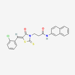 molecular formula C23H17ClN2O2S2 B4781533 3-[5-(2-chlorobenzylidene)-4-oxo-2-thioxo-1,3-thiazolidin-3-yl]-N-2-naphthylpropanamide 