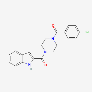 molecular formula C20H18ClN3O2 B4781538 (4-chlorophenyl)[4-(1H-indol-2-ylcarbonyl)piperazin-1-yl]methanone 