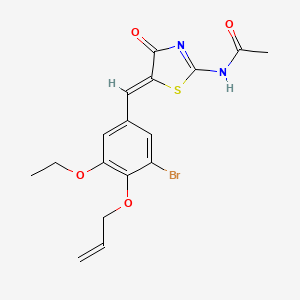 N-{(5Z)-5-[3-bromo-5-ethoxy-4-(prop-2-en-1-yloxy)benzylidene]-4-oxo-4,5-dihydro-1,3-thiazol-2-yl}acetamide