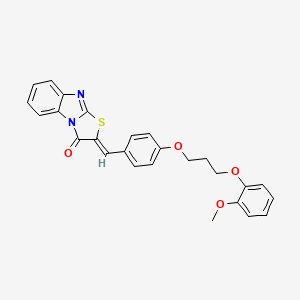 molecular formula C26H22N2O4S B4781545 (2Z)-2-[[4-[3-(2-methoxyphenoxy)propoxy]phenyl]methylidene]-[1,3]thiazolo[3,2-a]benzimidazol-1-one 