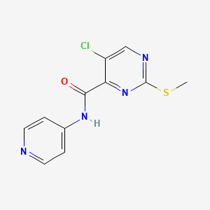 molecular formula C11H9ClN4OS B4781560 5-chloro-2-(methylsulfanyl)-N-(pyridin-4-yl)pyrimidine-4-carboxamide 