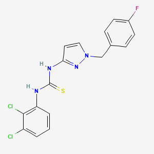 molecular formula C17H13Cl2FN4S B4781561 N-(2,3-dichlorophenyl)-N'-[1-(4-fluorobenzyl)-1H-pyrazol-3-yl]thiourea 