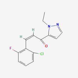 (Z)-3-(2-CHLORO-6-FLUOROPHENYL)-1-(1-ETHYL-1H-PYRAZOL-5-YL)-2-PROPEN-1-ONE