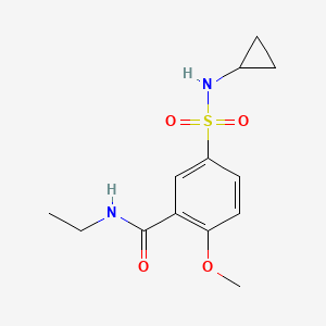 molecular formula C13H18N2O4S B4781577 5-[(cyclopropylamino)sulfonyl]-N-ethyl-2-methoxybenzamide 