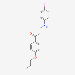 molecular formula C18H20FNO2 B4781600 3-[(4-fluorophenyl)amino]-1-(4-propoxyphenyl)-1-propanone 