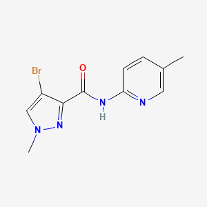 molecular formula C11H11BrN4O B4781621 4-BROMO-1-METHYL-N-(5-METHYL-2-PYRIDYL)-1H-PYRAZOLE-3-CARBOXAMIDE 